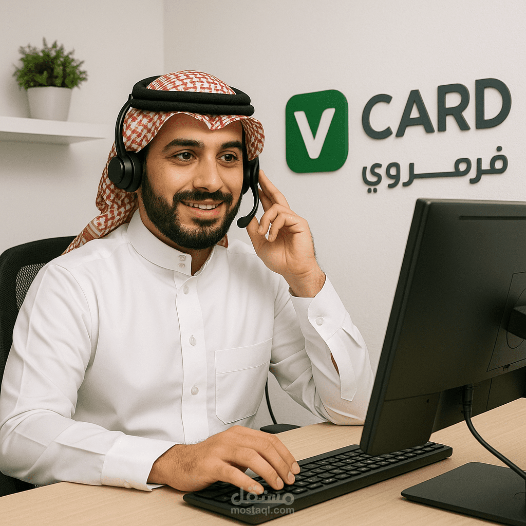 العمل كـ مسؤول خدمة عملاء وحل مشاكل العملاء لدى متجر V card السعودي