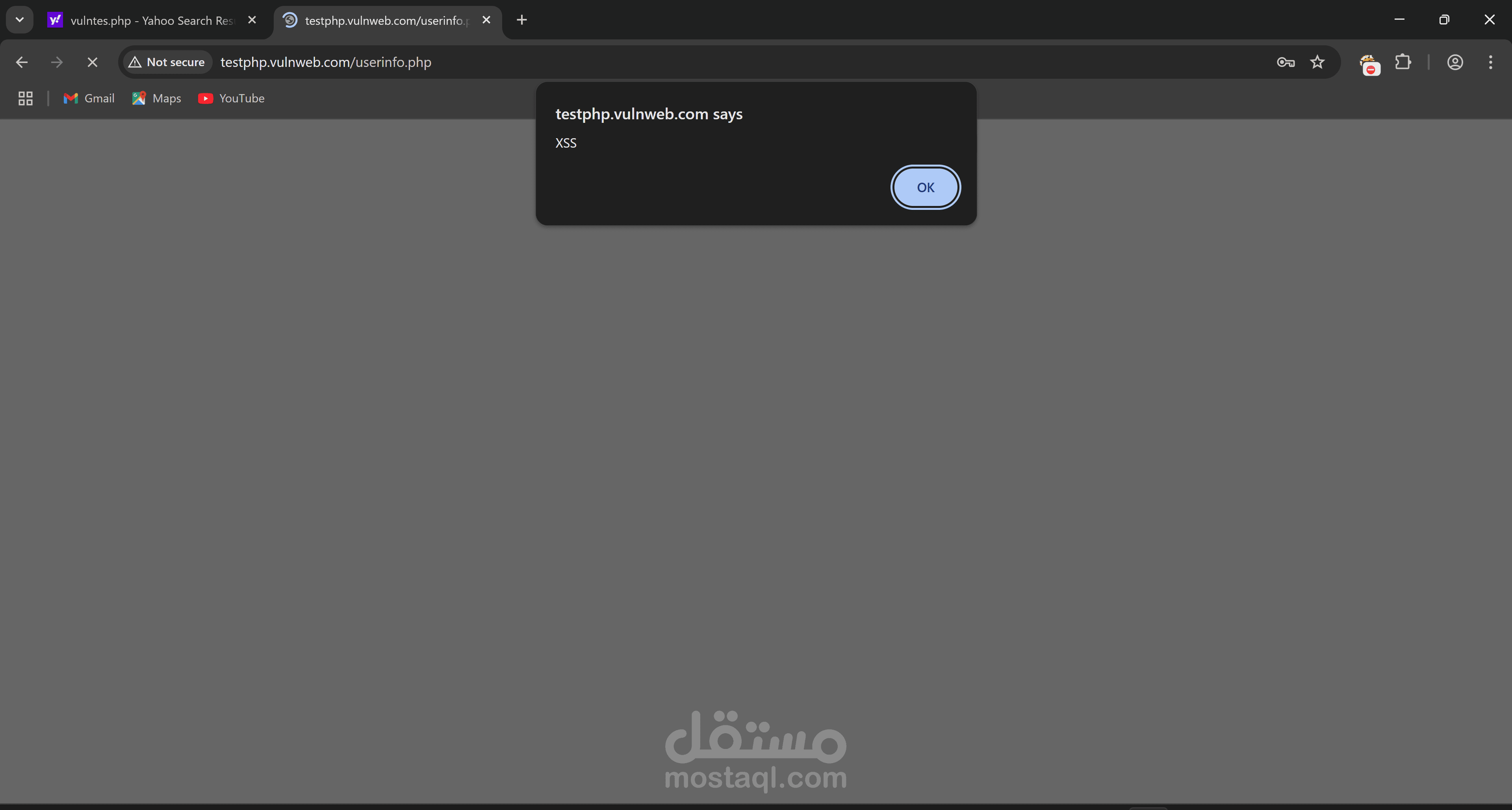 اكتشاف ثغرة XSS على موقع وهمى باستخدام payload