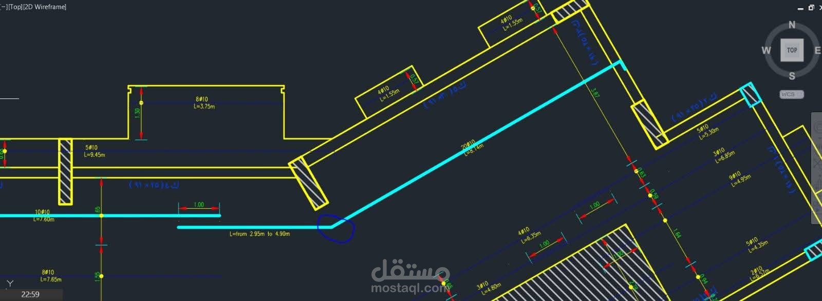 تصميم انشائي لمبنى من دورين
