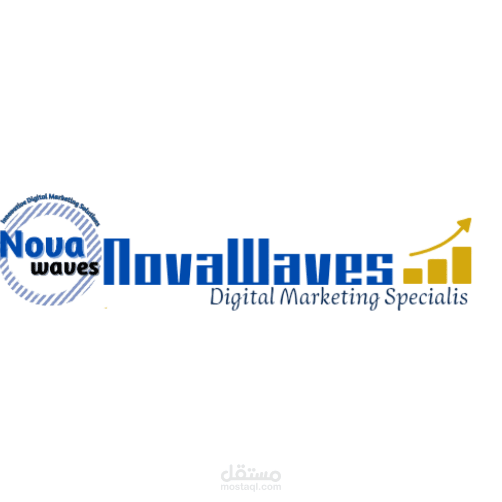 هوية بصرية لشركة تسويق رقمي Novawaves