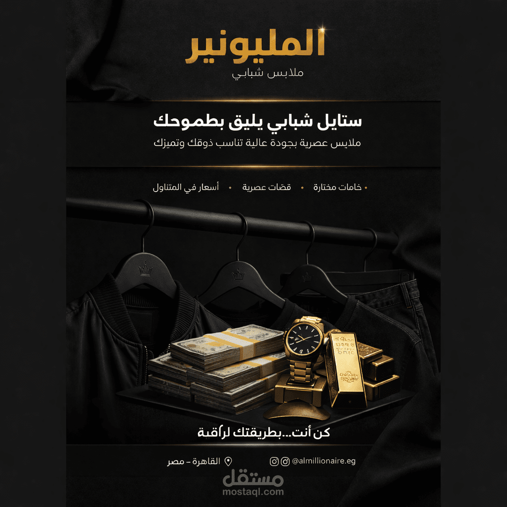 تصميم تعبيري عن محل ملابس شبابي