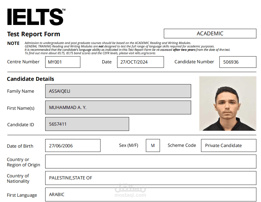 IELTS Certificate