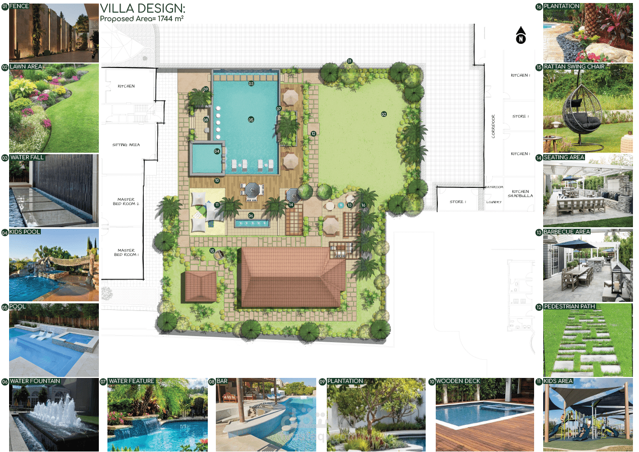 تصميم حديقة فيلا فى دبي فى الإمارات