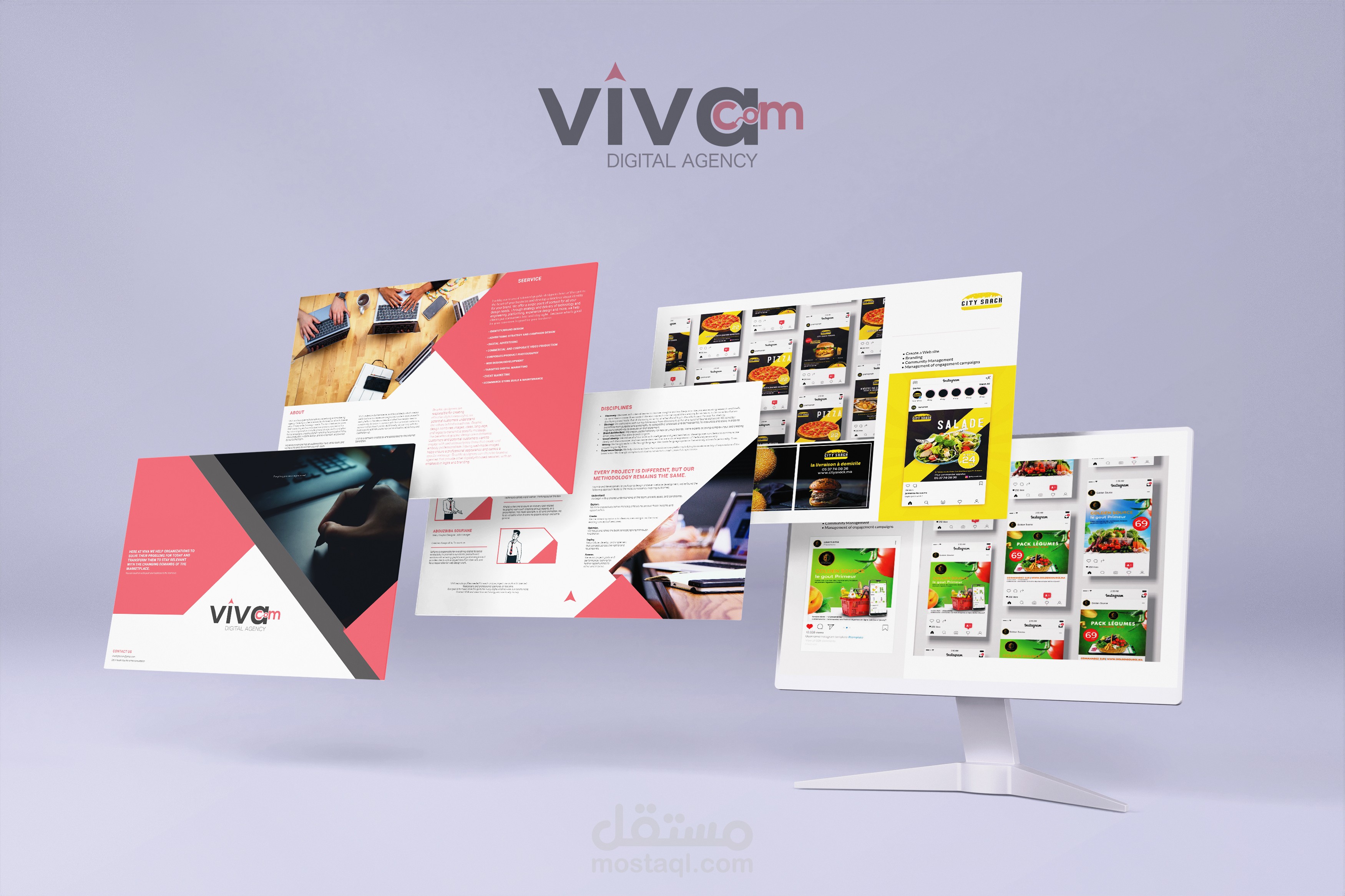 تصميم هوية بصرية ومحتوى تسويقي لوكالة Viva Digital