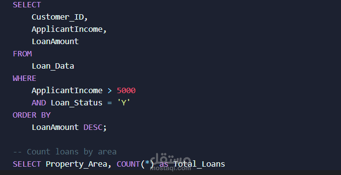 استعلامات تحليل بيانات بنكية (SQL Queries)