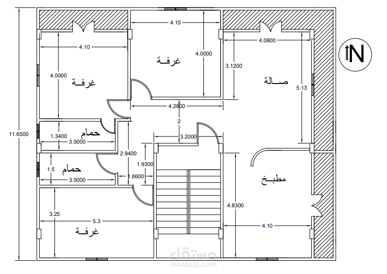 تقسيم منزل داخلى دور اول علوى متكرر .