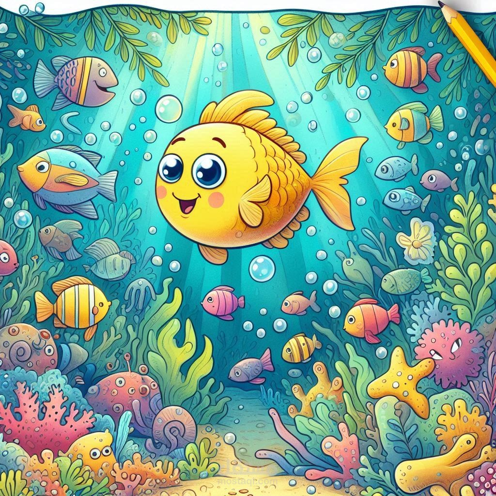 ملف بوربوينت فيه لعبة أسئلة بأستخدام الأسماك