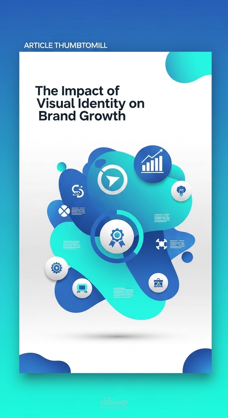 تصميم مقال مدعوم بإنفوجرافيك – The Impact of Visual Identity on Brand Growth