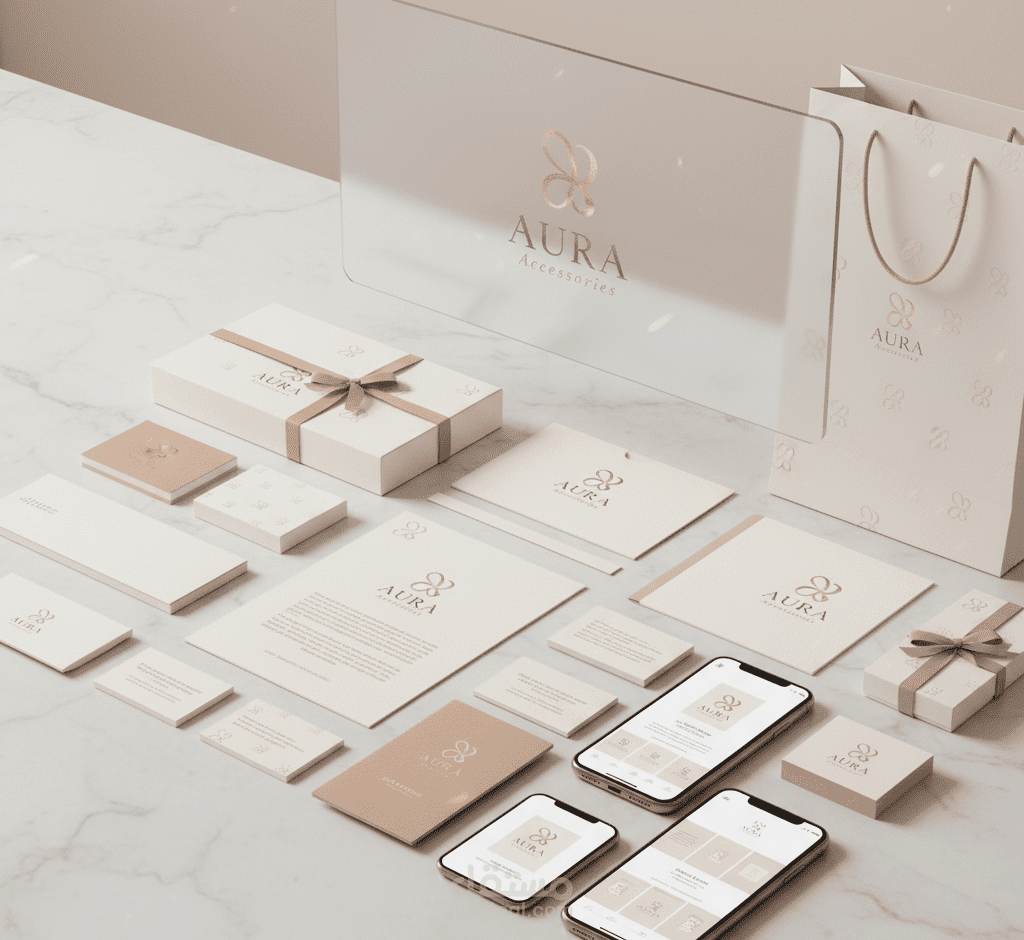 عمل هوية بصرية بشكل احترافي لبراند اكسسوارات