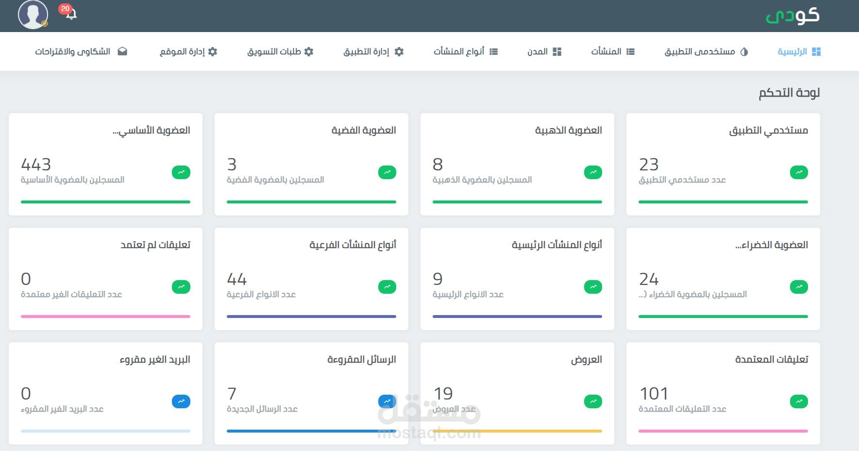 تطبيق كودى (backend laravel)
