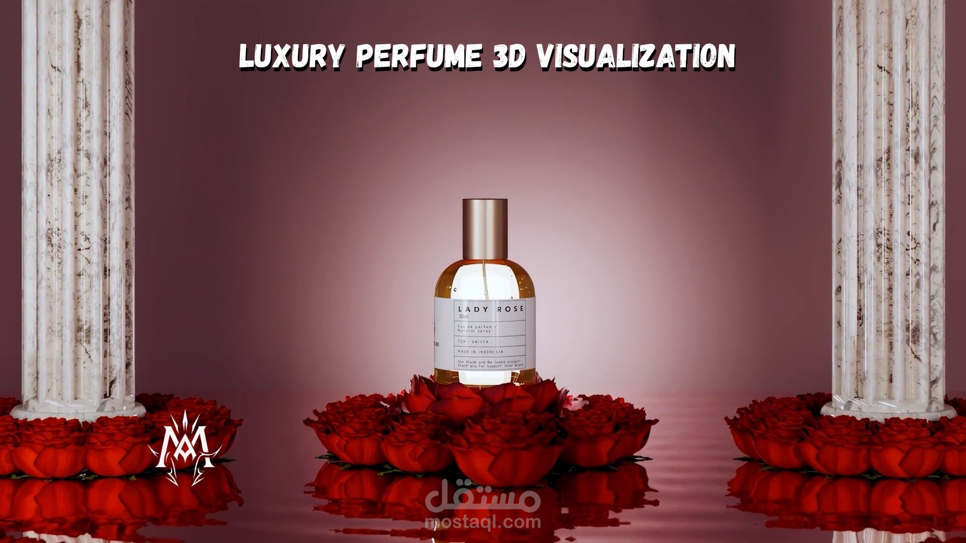 Rose Essence – Luxury Perfume 3D Visualization