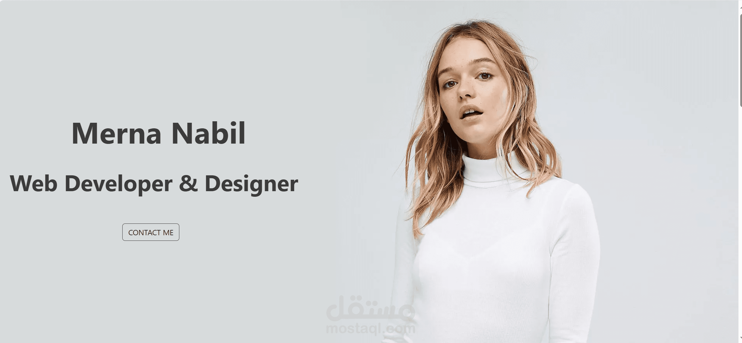 عمل portfilo باستخدام react framework  ب html و Tailwind