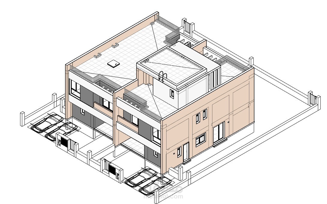 انشاء رسومات هندسية معماري لفيلا سكنية في مصر