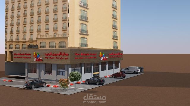تنفيذ مخطط توضيحي لدور ارضي متجر