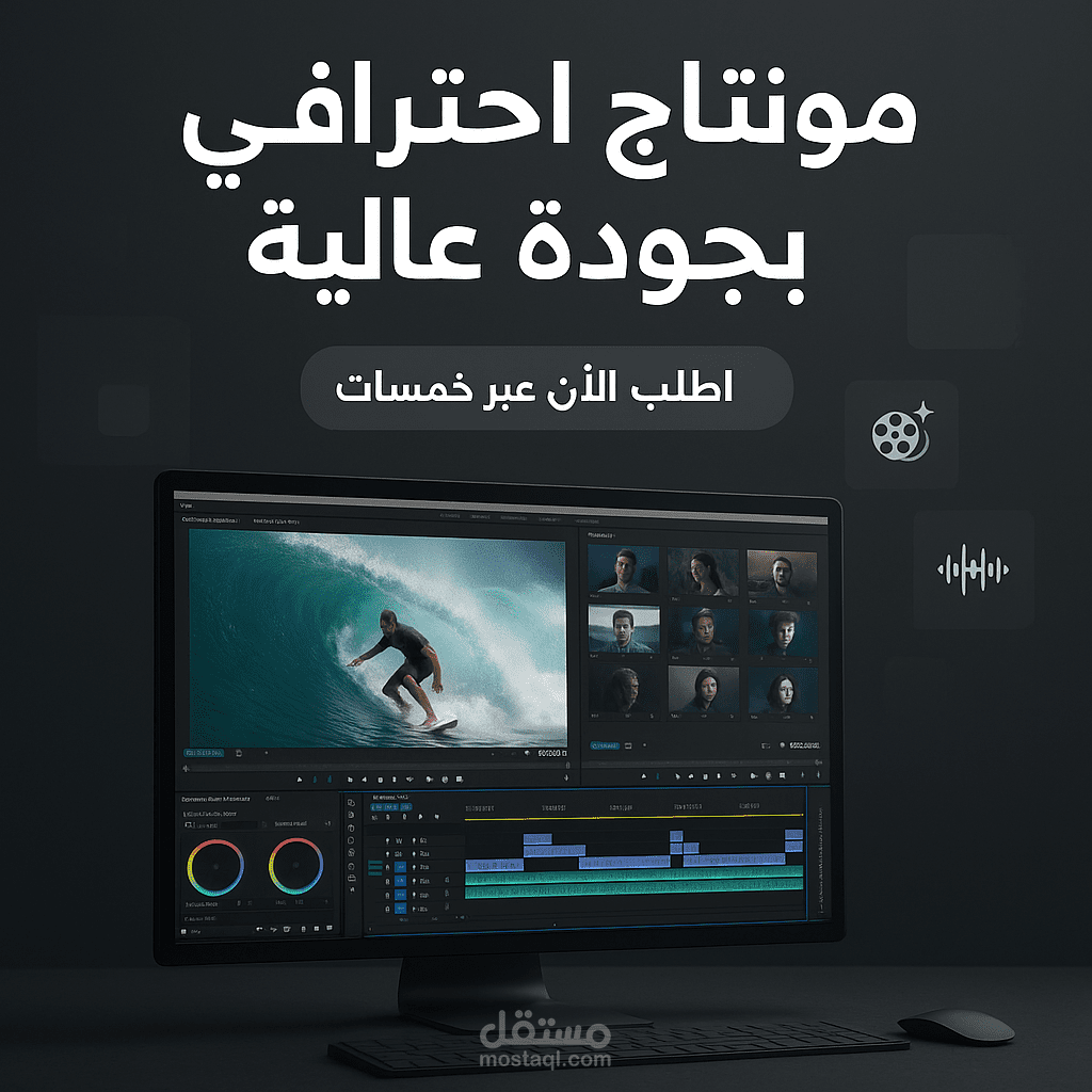 مونتاج فيديو احترافي بجودة عالية (Reels / YouTube / TikTok)