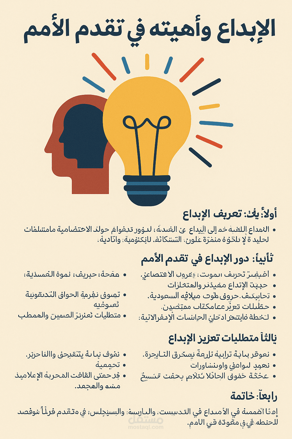أهمية الابداع فى تقدم الامم