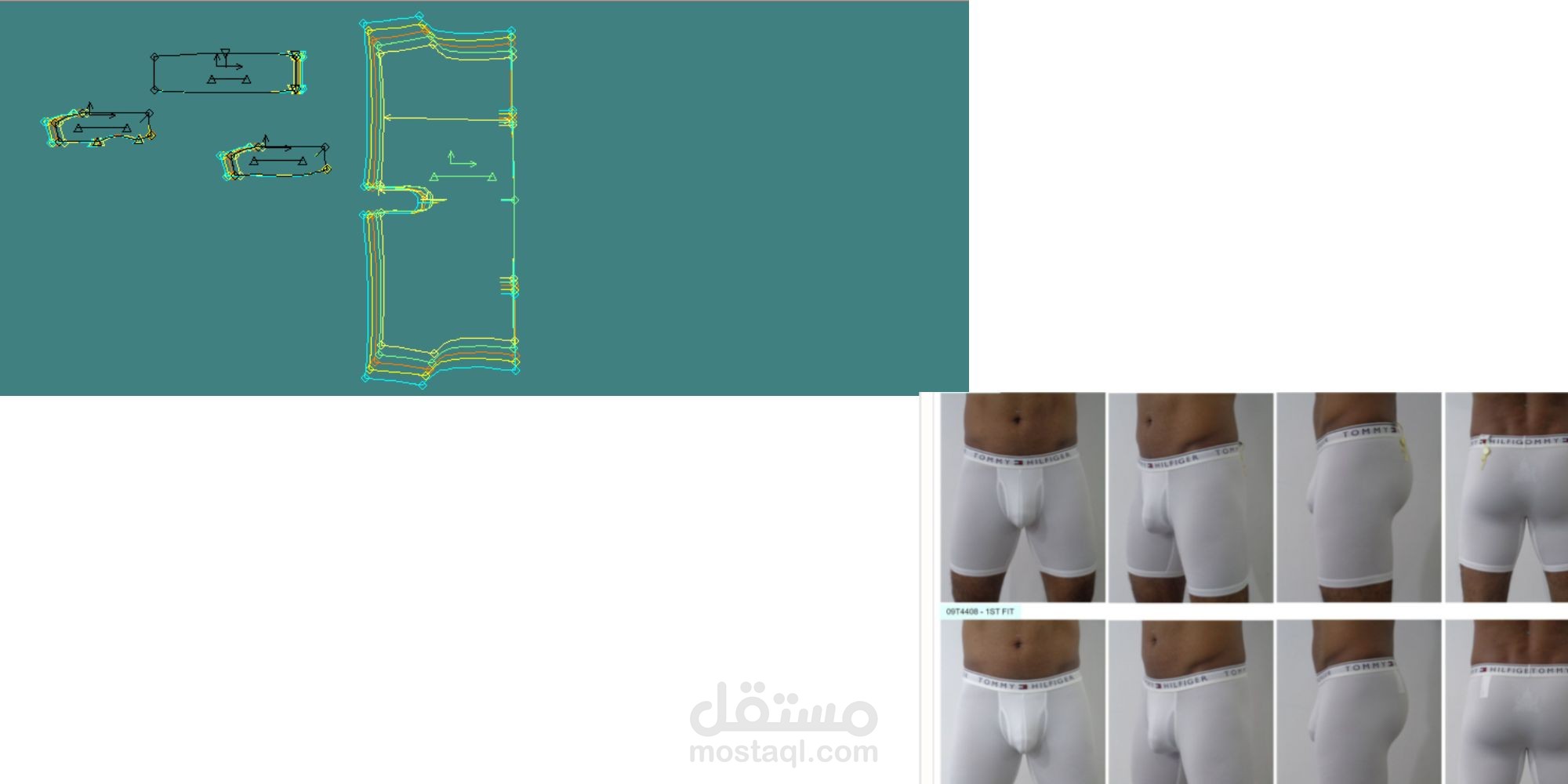 تصميم باترون ل ملابس داخلية رجالي