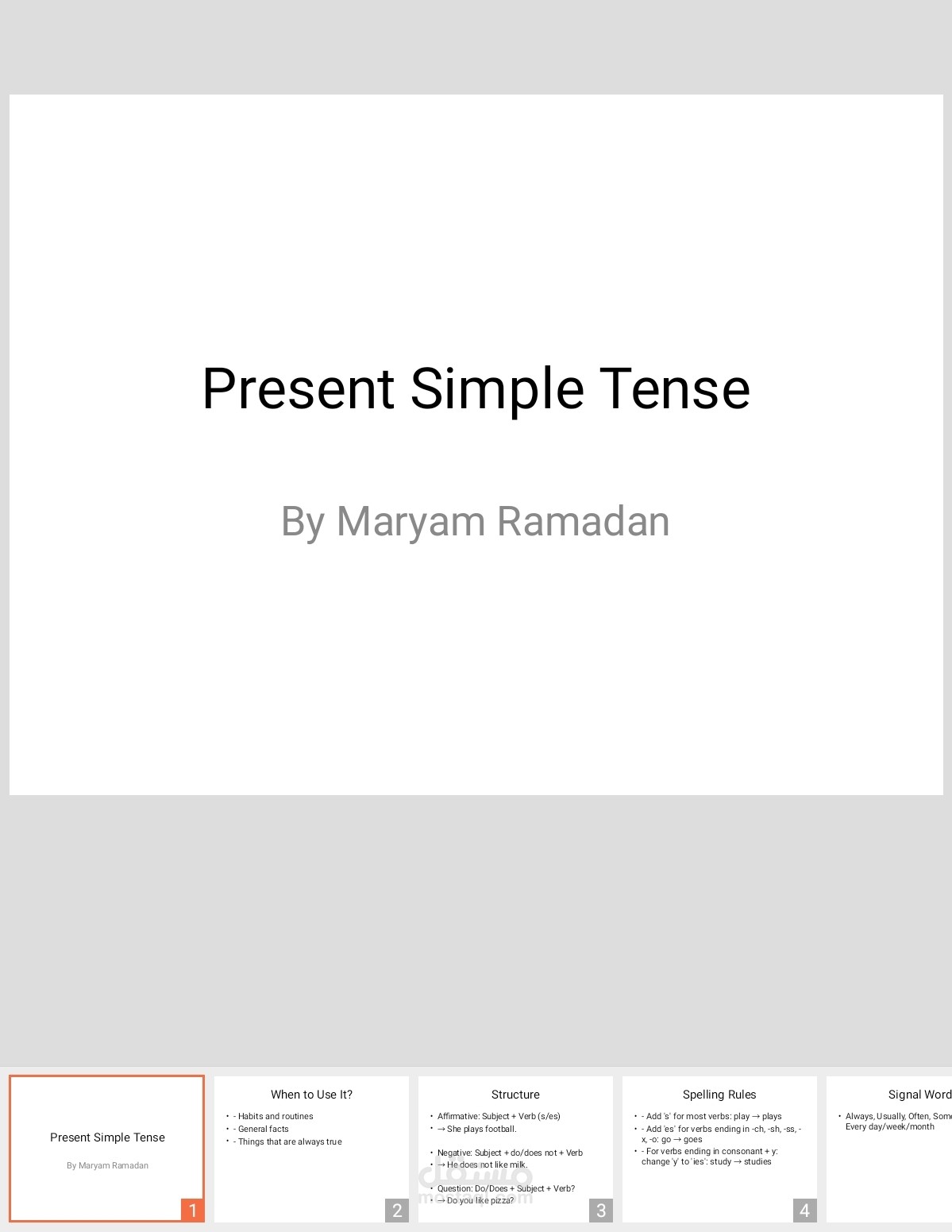 نموذج PowerPoint لشرح احد الدروس للمرحلة الاعدادية