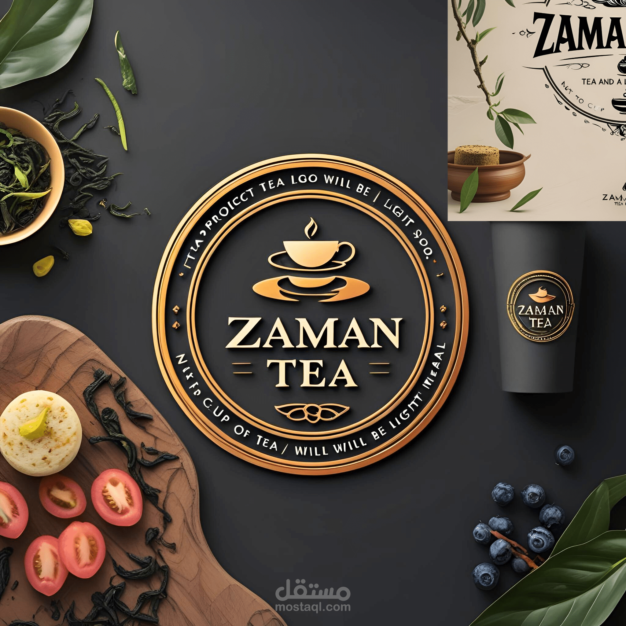 شعار  لمتجر شاي باسم zmain tee