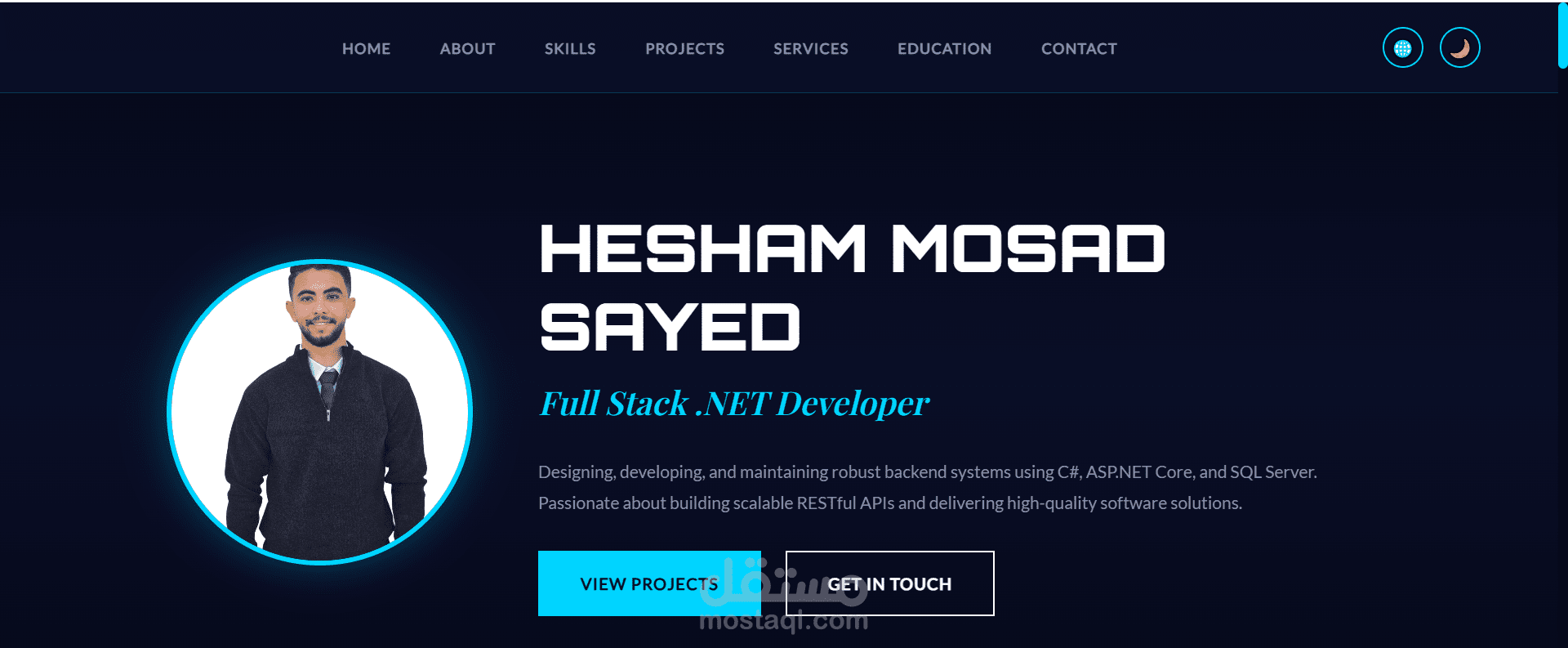 انشاء موقع بروتوفوليو محترف