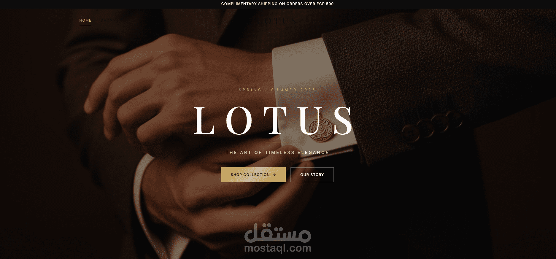 تصميم Landing Page احترافية لبراند أزياء فاخر