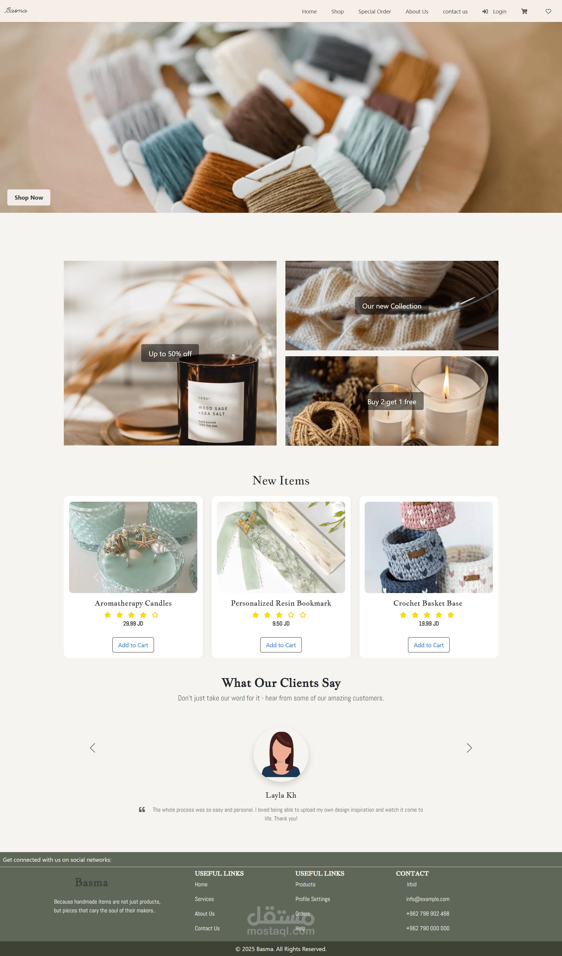 Basma,  web-based marketplace that enables artisans to showcase and sell handmade  products online.