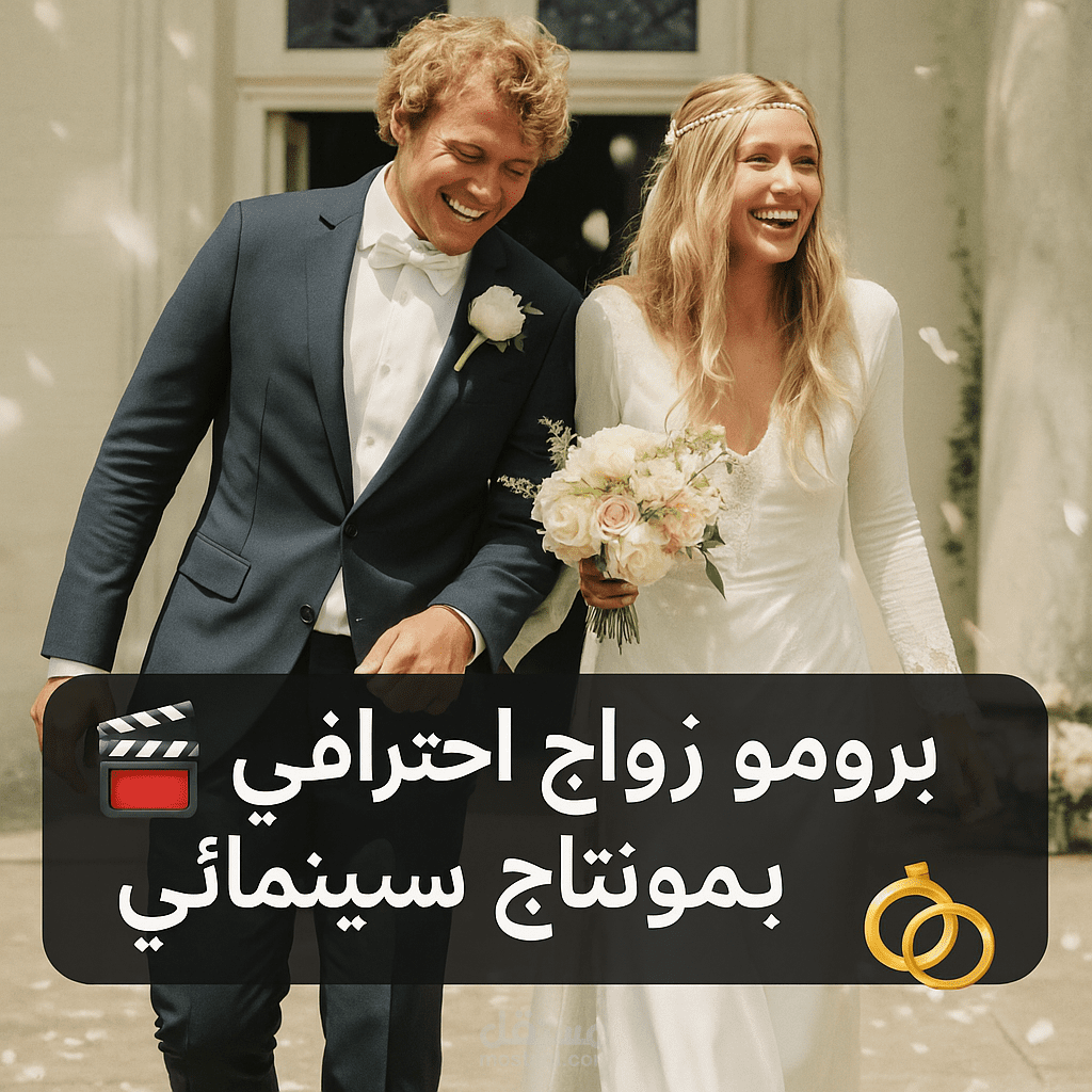 عنوان العمل:  برومو زواج احترافي بمونتاج سينمائي