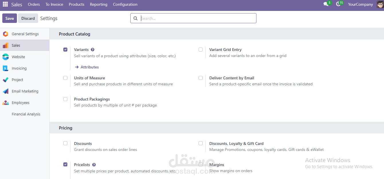 تقديم استشارات فنية على نظام Odoo لمصنع زنكو غراف