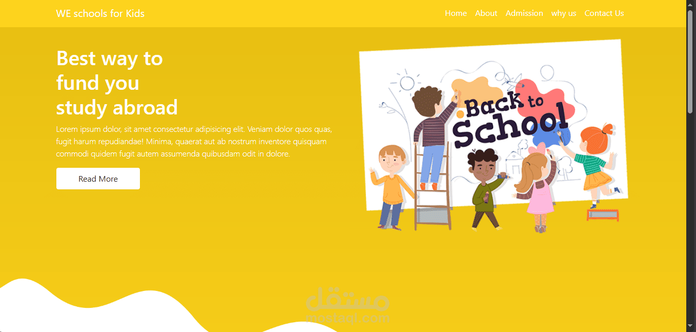 انشئت ويب سايت للاطفال بأستخدام HTML, CSS, JS, BOOTSTRAP