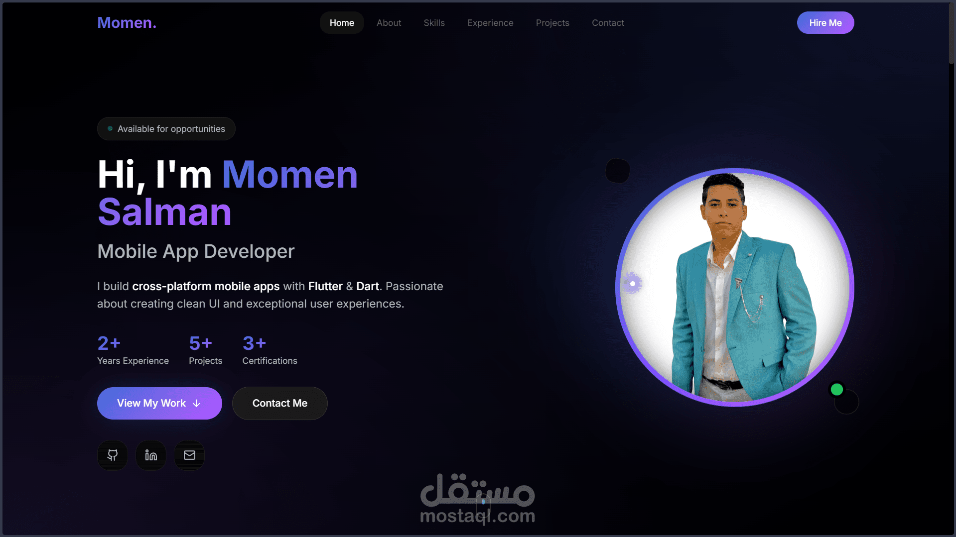 تصميم وتطوير موقع بورتفليو إلكتروني احترافي