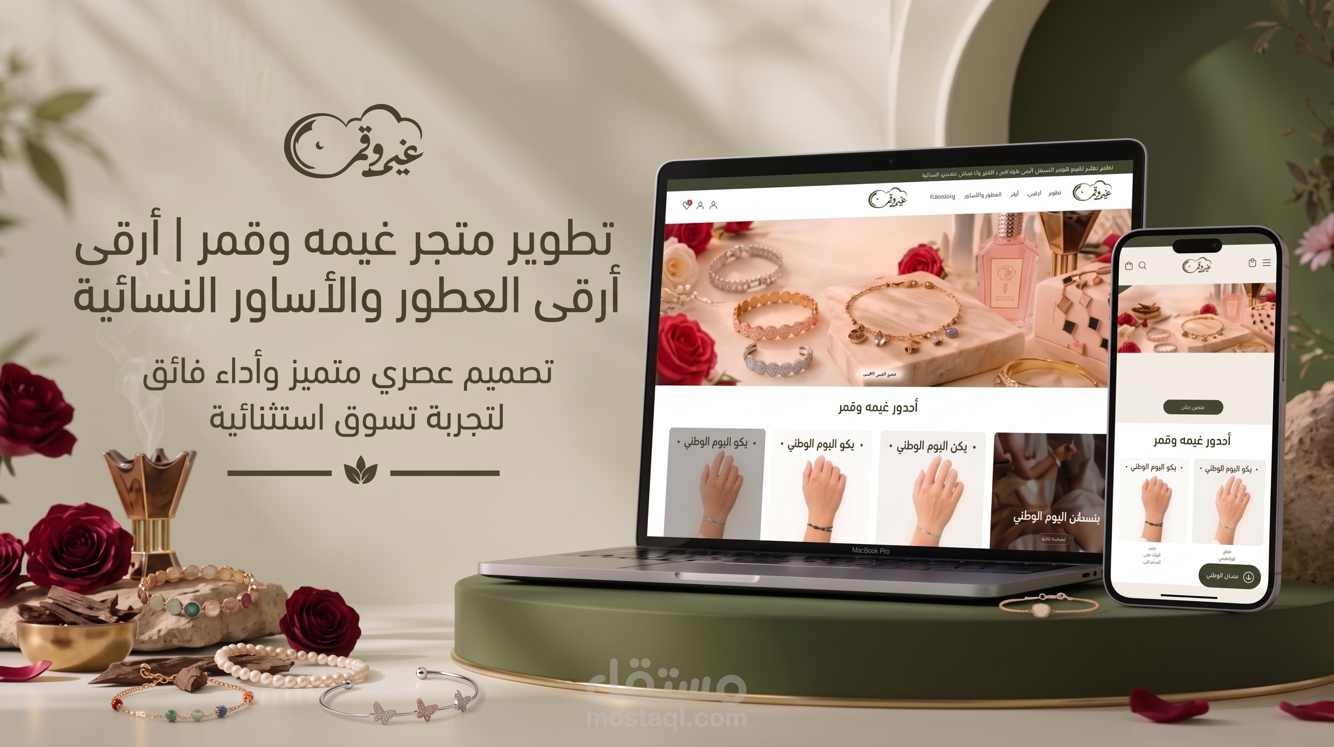 تطوير متجر غيمة وقمر على منصة سلة | إكسسوارات وعطور فاخرة
