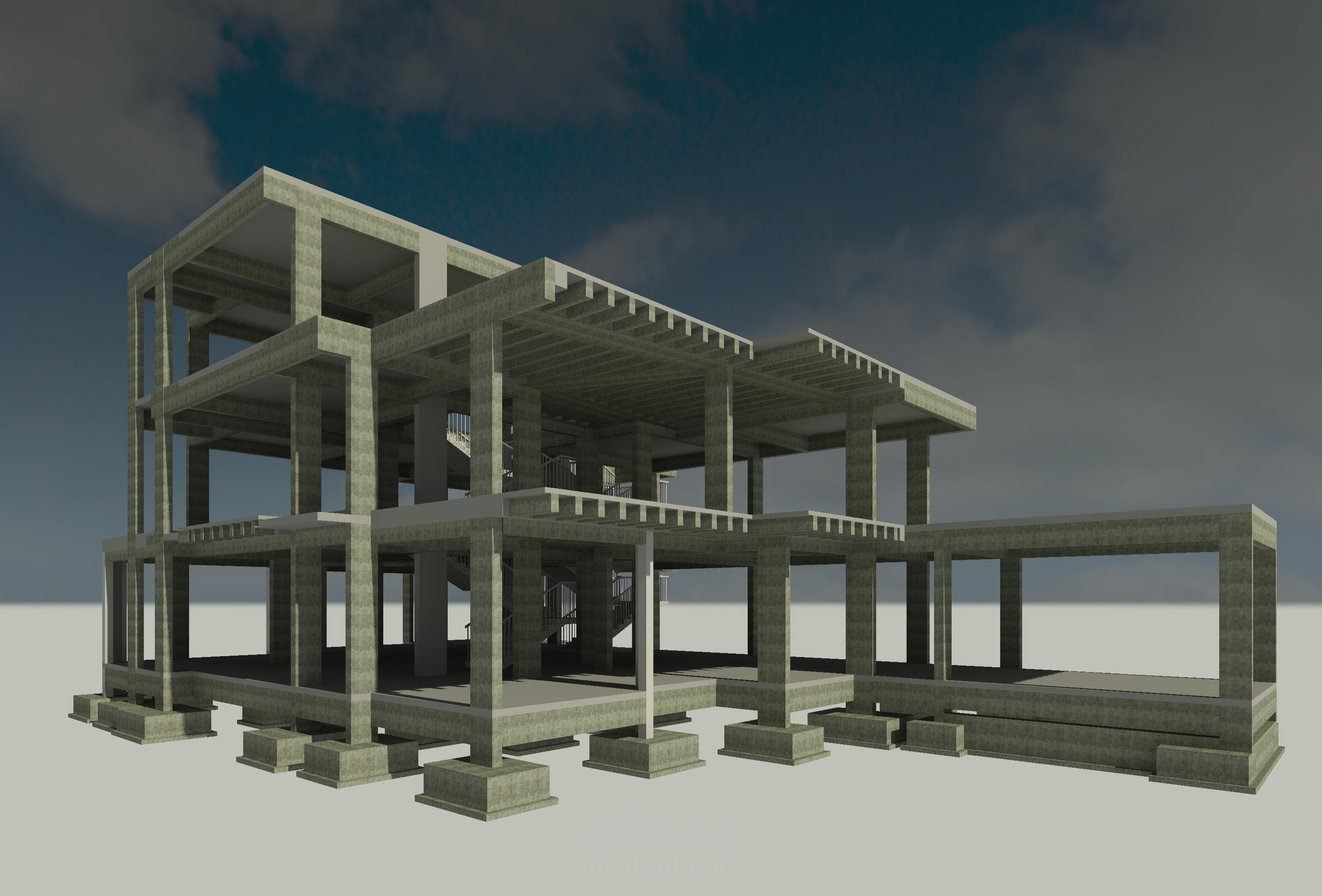 حصر كميات انشائية لمبني سكني باستخدام Revit , اكسل