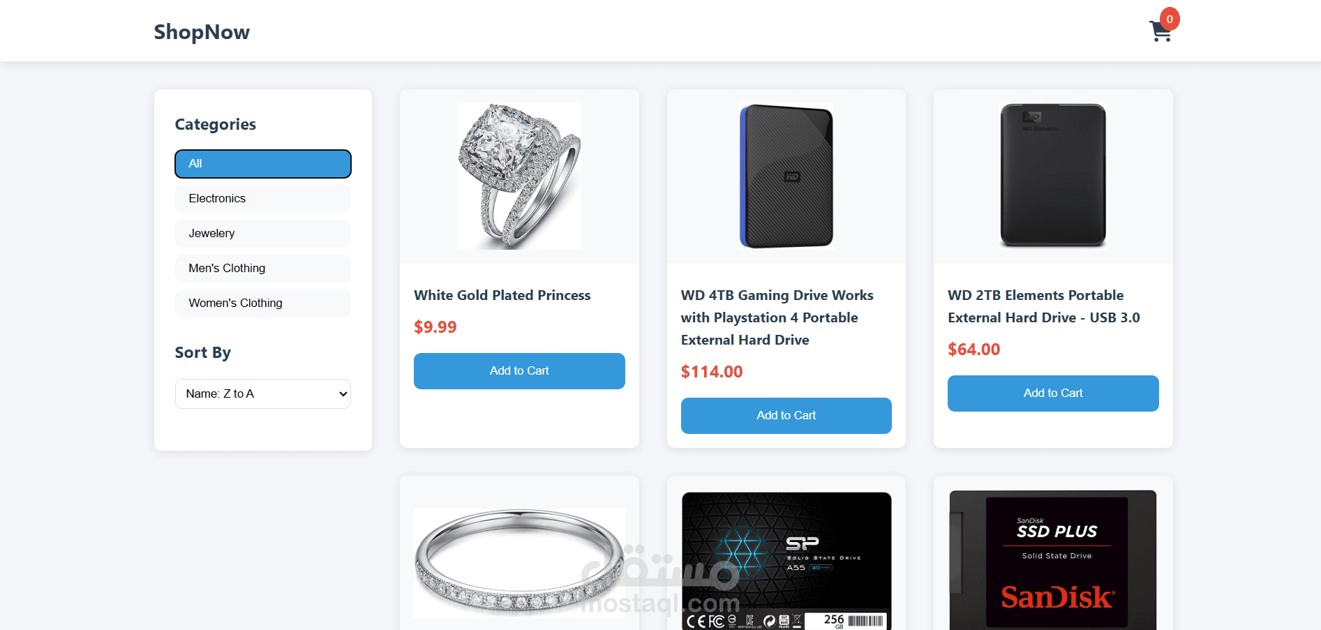 E-Commerce Product Page- صفحة منتجات التجارة الإلكترونية