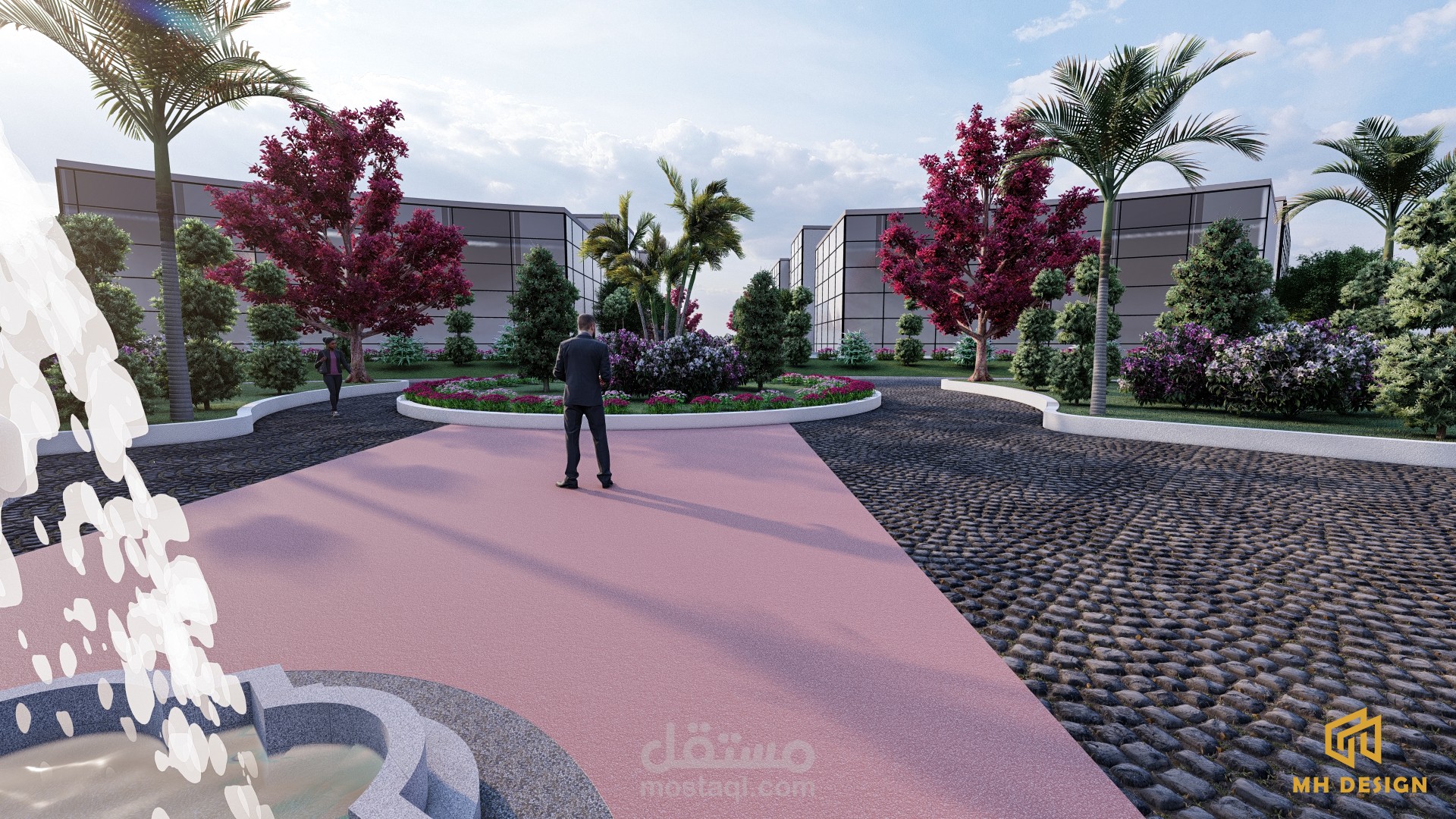 تصميم لاندسكيب خاص بمجمع الشركات