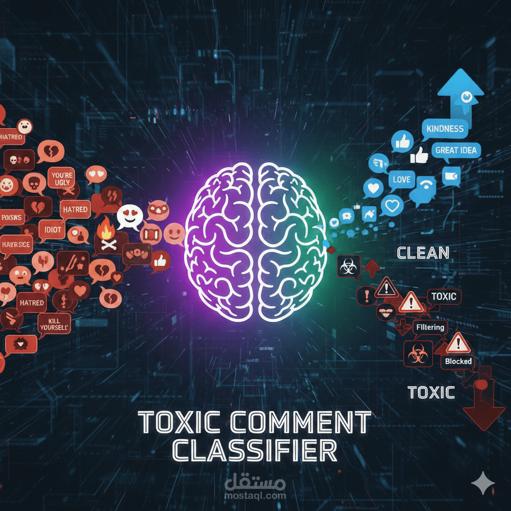 نظام ذكاء اصطناعي لاكتشاف وتصنيف التعليقات السامة (Toxic Comment Classification)