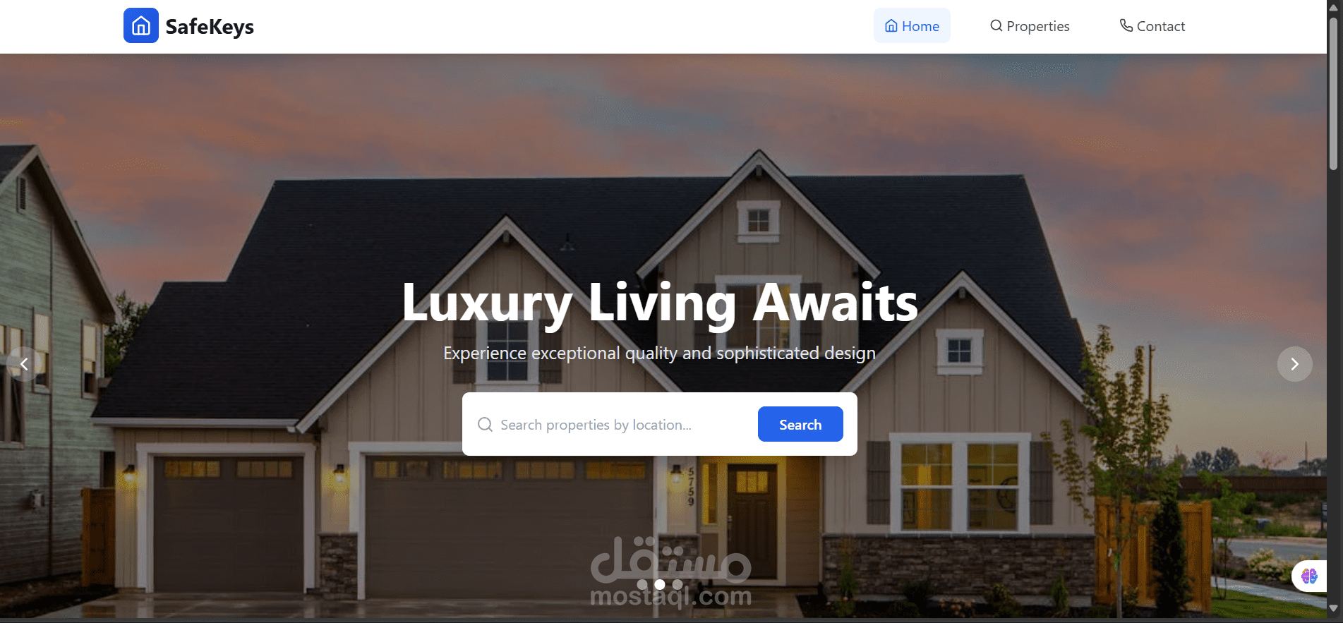 Professional website design for a real-estate company
