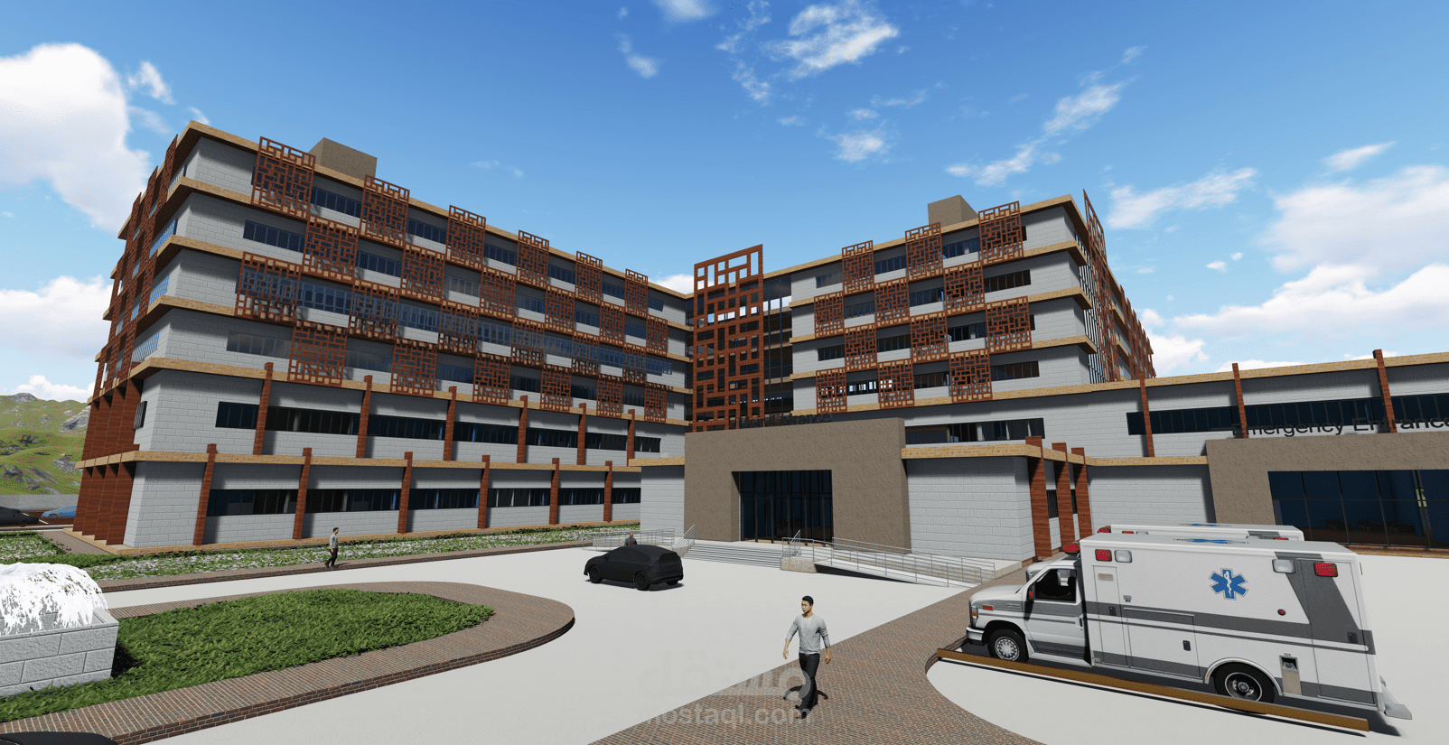تصميم مستشفى الزقاء الجامعي