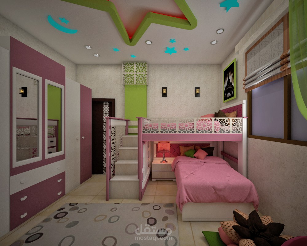 تصميم غرفة نوم بنات