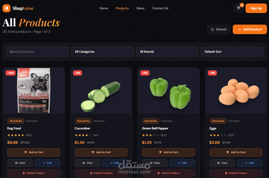 منصة تسوق إلكتروني متكاملة — Next.js + Node.js + MongoDB