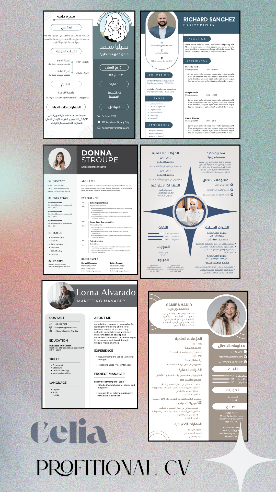 تصميم سيرة ذاتية CV احترافية بالعربي و الإنجليزى بدقه و إبداع
