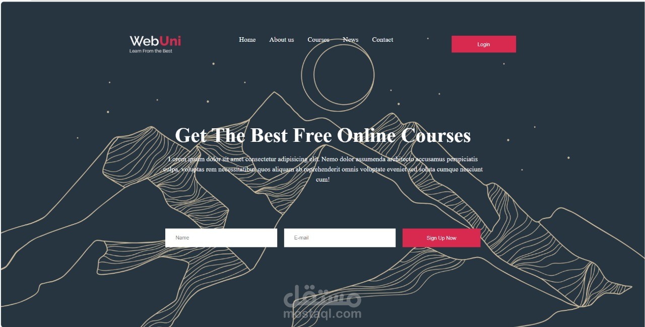 قالب تصميم لموقع تعليمي