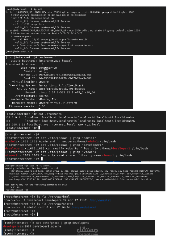 Internal web server deployment using Linux