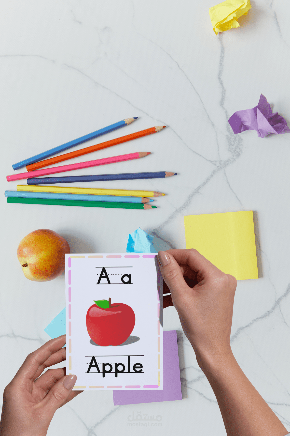 تصميم كروت تعليميه للاطفال (ABC flashcards)