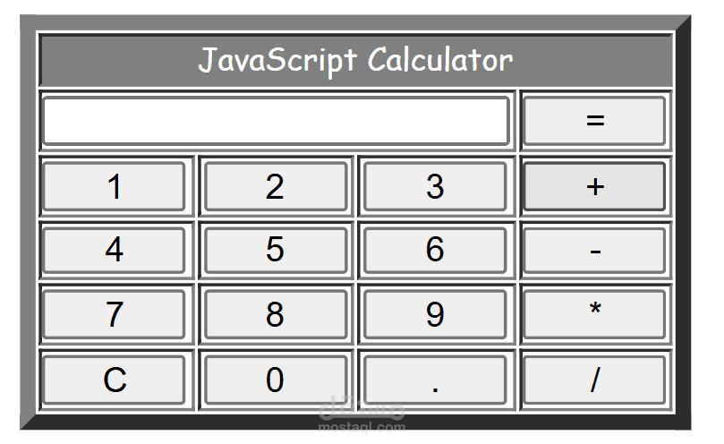 تصميم calculator  باستخدام  javascript
