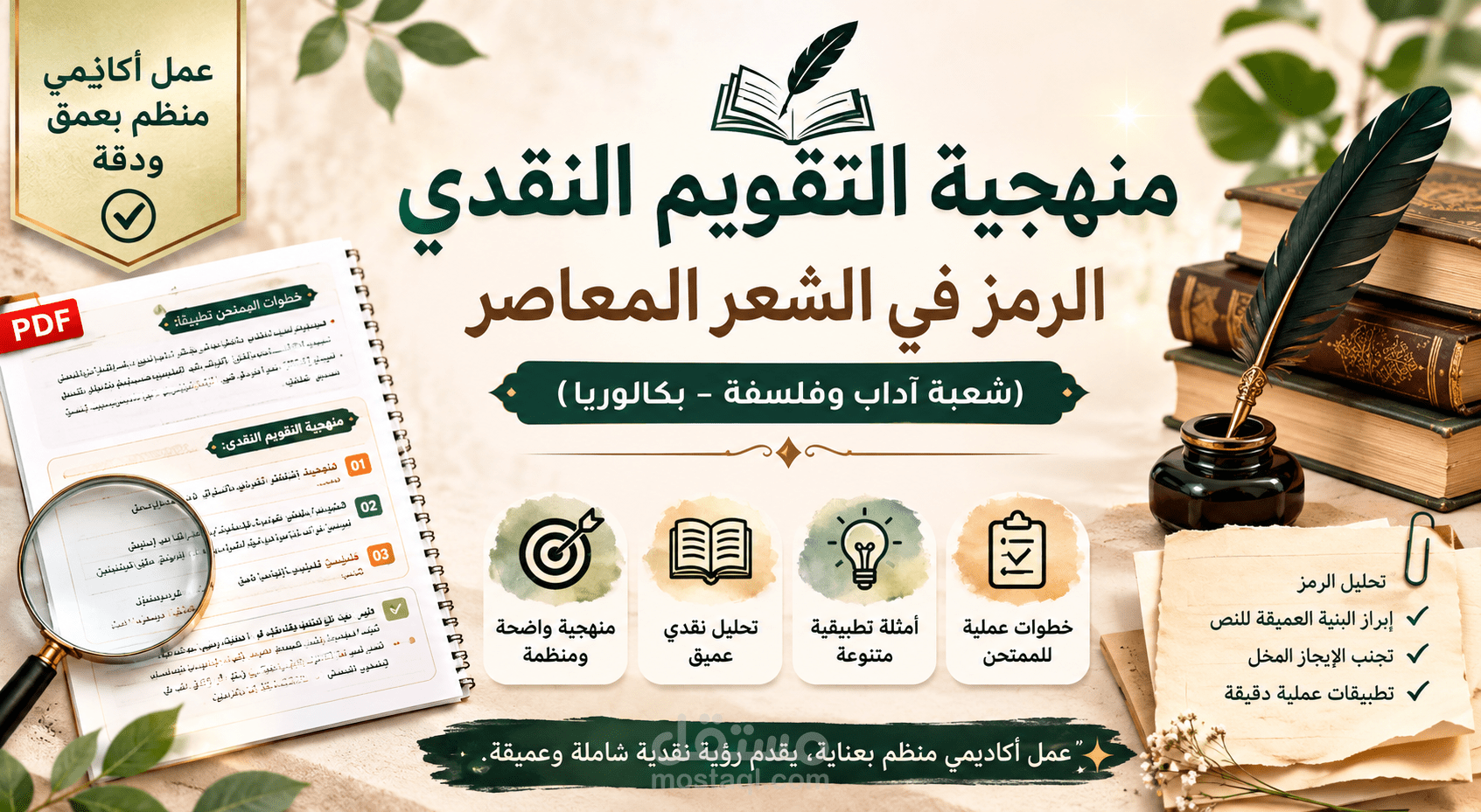 منهجية التقويم النقدي - الرمز في الشعر المعاصر (بكالوريا)