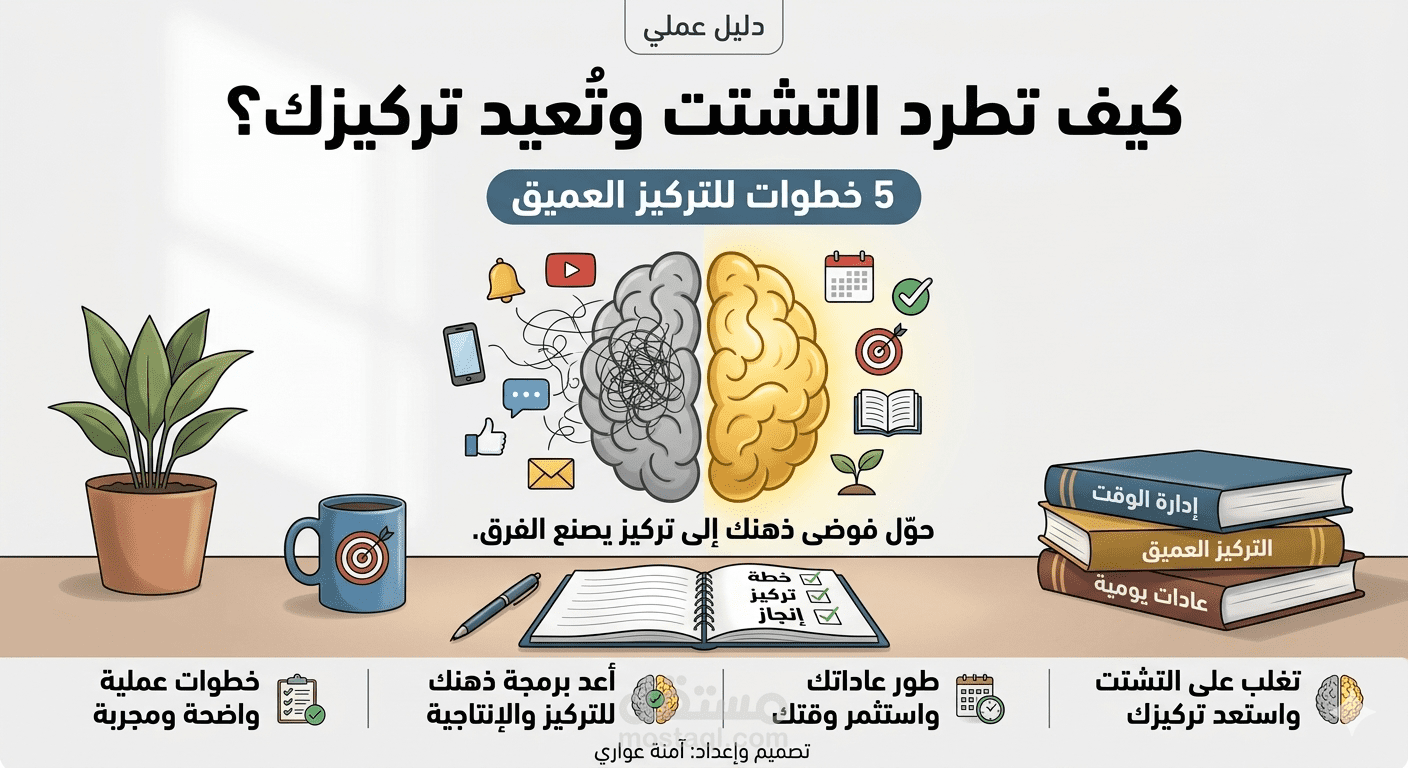 كيف تطرد التشتّت وتُعيد تركيزك خطوات للتركيز العميق