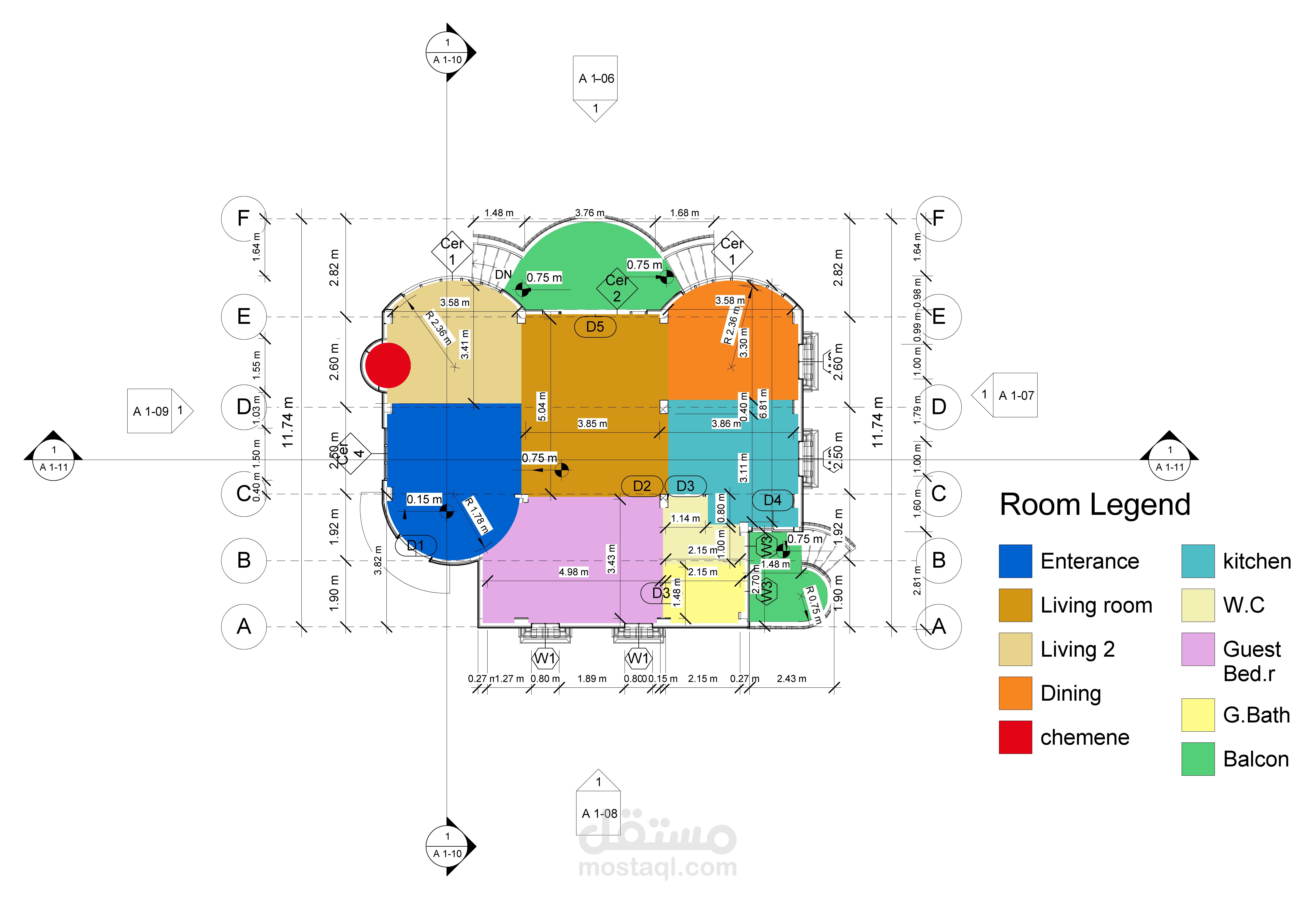 مساقط سكنية باستخدام الاتوكاد
