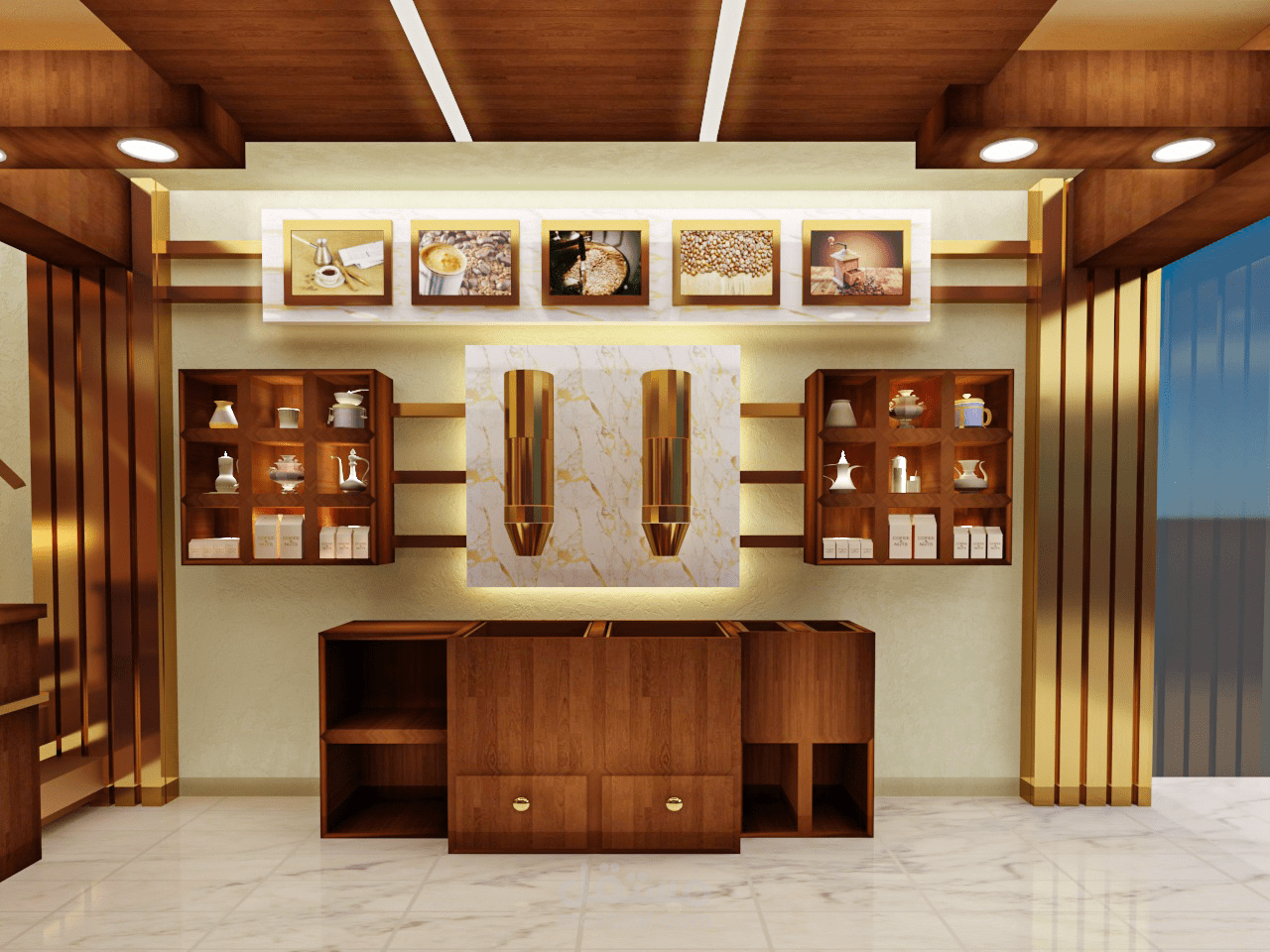 تصميم محل لبيع القهوة