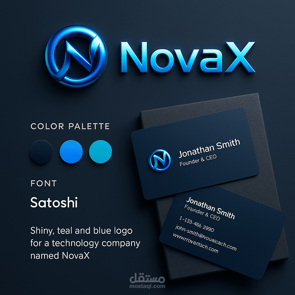 تصميم هوية بصرية احترافية لشركة تقنية – NovaX