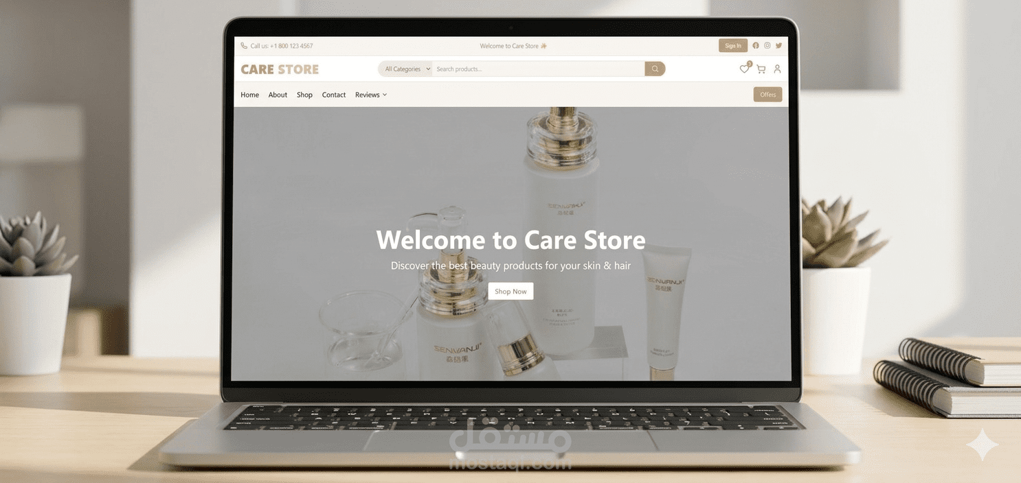 منصة تجارة إلكترونية عصرية تركز على تقديم تجربة مستخدم (UX) سلسة وواجهة رسومية (UI) جذابة. تم تصميم الموقع ليكون متجاوباً بالكامل مع كافة الشاشات، مع التركيز على سرعة الأداء وسهولة التنقل بين الأقسام.